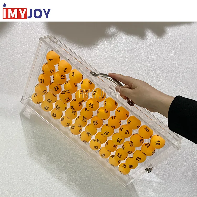 Wholesale Acrylic 50pcs Lottery ball rack ping pong ball box for lottery competitions machine